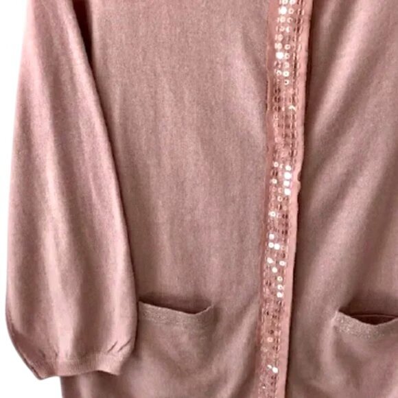 Boden Sequined Lightweight Wool Cardigan - Milkshake Pink - 8 - Picture 6 of 11